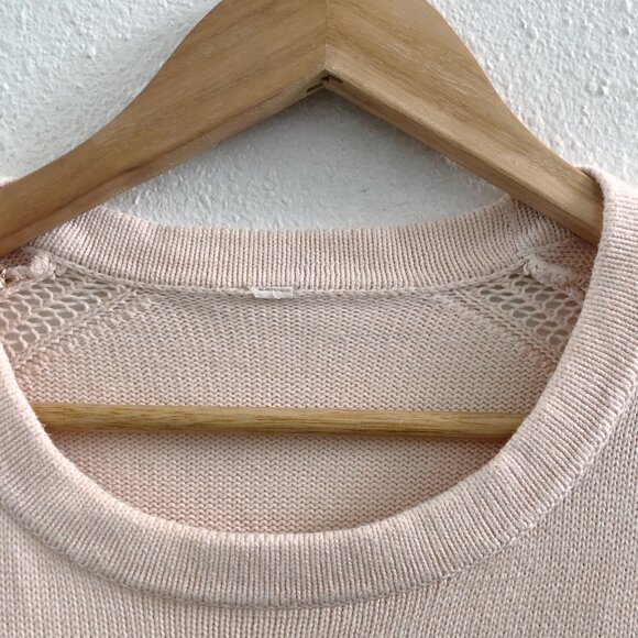 LULULEMON Bhakti Reality Short Sleeve Cotton Sweater in Butter Pink No Size Tag/ - Picture 6 of 8